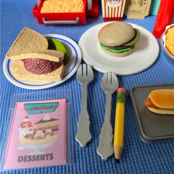 Our Generation doll food Retro Diner Hamburger Hotdog Fries Shake Sandwich lot - Picture 2 of 4
